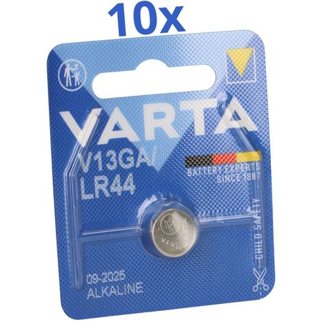 10x Varta Knopfzelle Electronics V 13 GA / A76 / LR 44 Alkaline 1,5 V 1er Blister