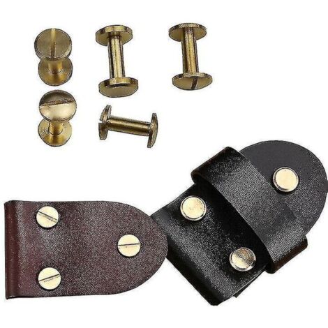 10x Vis à boucle pour ceinture arquée, clou Chicago pour artisanat du cuir, rivet en laiton massif à tête plate, 4-10 mm - 4 mm