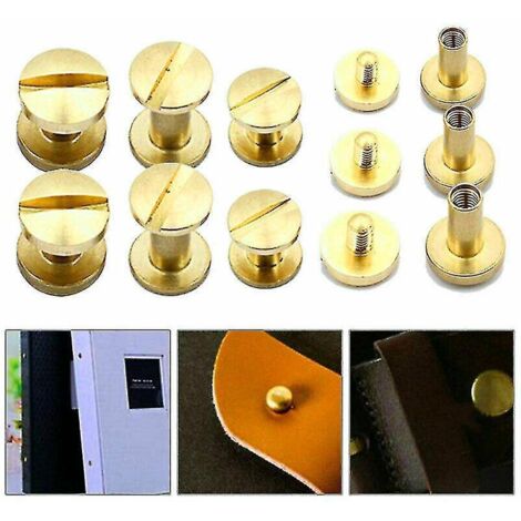 10x Vis à boucle pour ceinture arquée, clou Chicago pour artisanat du cuir, rivet en laiton massif à tête pleine, 4-10 mm-10 mm-