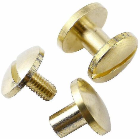 10x Vis à boucle pour ceinture arquée, clou Chicago pour artisanat du cuir, rivet en laiton massif à tête pleine, 4-10 mm-6 mm