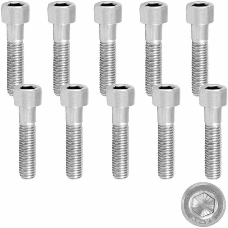 10x Vis métaux chc (btr) acier inoxydable A2 norme din 912 rvs empreinte 6 pans creux hexagonale, M12x45