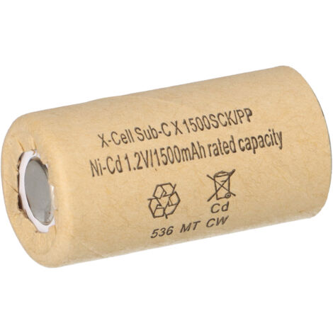 10x XCell Akku Sub-C 1,2V 1500 mAh 1500SCK PP Pappmantel NiCd Hochstrom