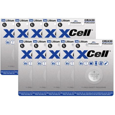 10x XCell CR2430 Lithium-Knopfzelle 3V – 1er Blister
