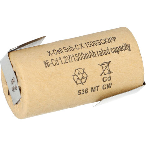 10x XCell Sub-C Hochleistungsakku mit Z- Lötfahne - 1,2V 1500 mAh Ni-CD