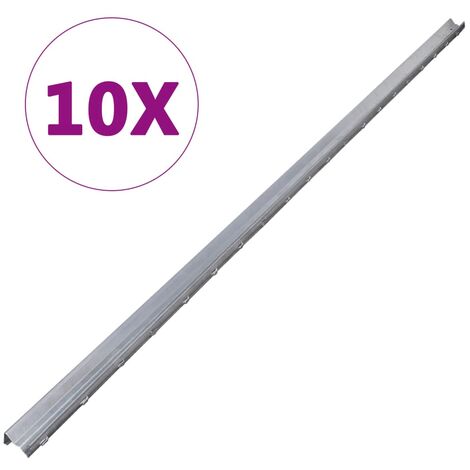 10x Zaunpfosten 2m Z-Profil Weidezaun Wildzaun Forstzaun Zaunpfahl vidaXL
