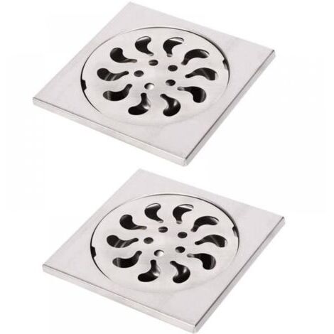 10x10x30mm 2pcs Siphon de Sol Acier Inoxydable, Grille de Douche Carrée Filtre de Douche Drain de Douche Attrape Cheveux pour Salle de Bain