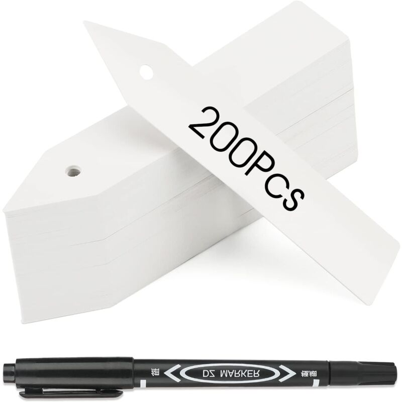 10X2CM, blanc 200 pz étiquettes plante semis etiquette plastique jardin potager,