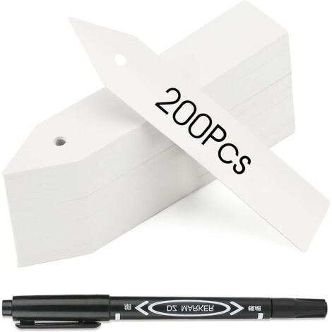 10X2CM, blanco 200 piezas etiquetas de plantas sembrando etiqueta de plástico huerto,