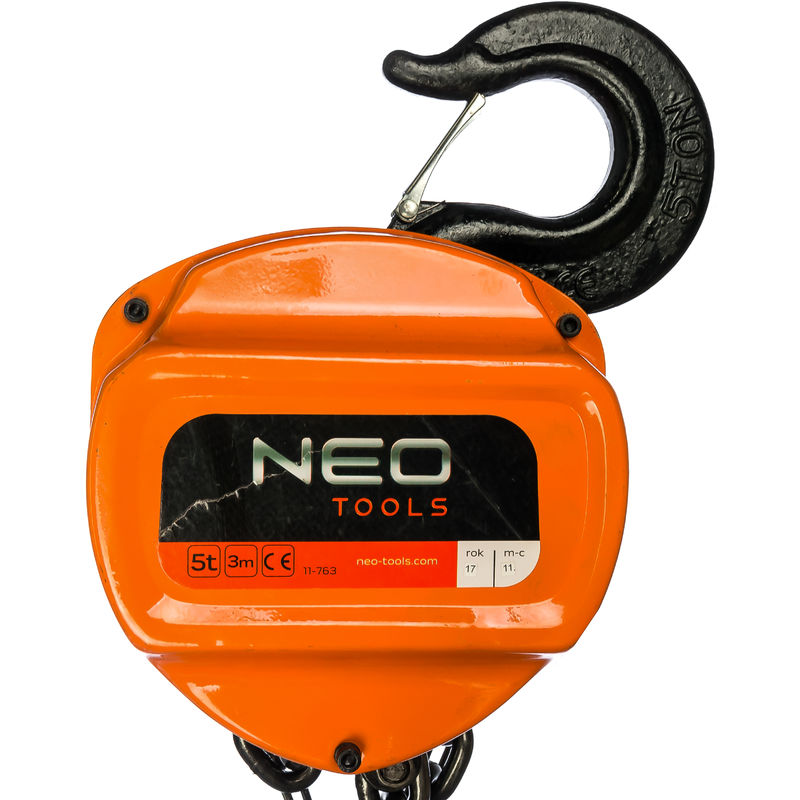 Image of Neo Tools - 11-763 paranco manuale a catena 5000KG 5TON 3MT argano sollevatore