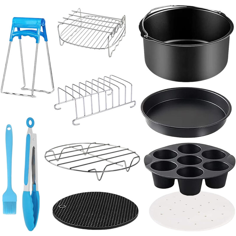 11 Accessoires Pour Friteuse, Moule De Cuisson En Silicone, Étagère