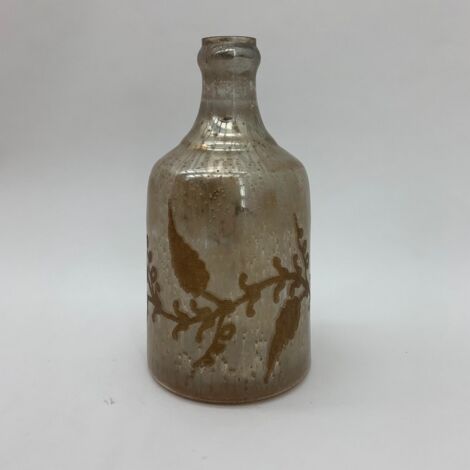 11 Inch Decorative Vase - Antique Silver Glass - L17 x W18 x H28 cm