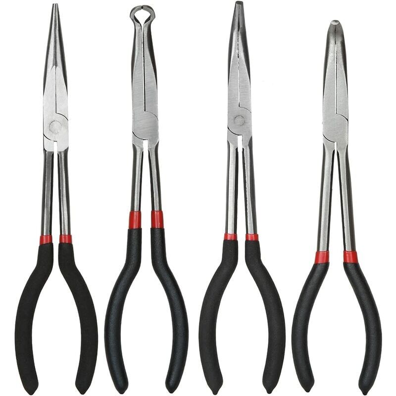 11 inch/28cm Needle Nose Pliers Set - 4 Pack Long Nose Pliers for Different Uses