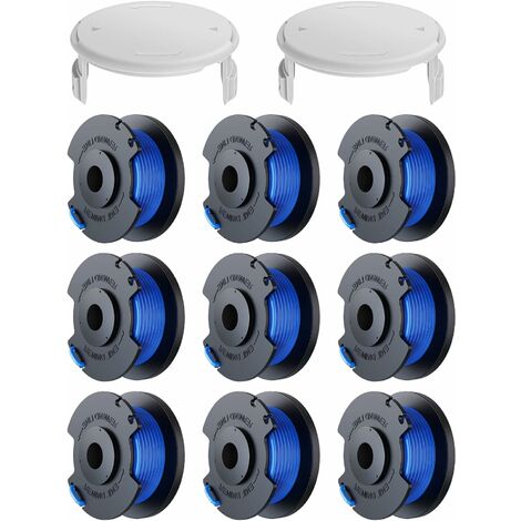 11 Pack Bobine Fil Coupe Bordure pour Ryobi One + AC14RL 18v 24v 40v Coupe Bordures, 2mm Bobine de Fil Debroussailleuse(9 Bobine Fil Coupe Bordure,2 Couvercle)