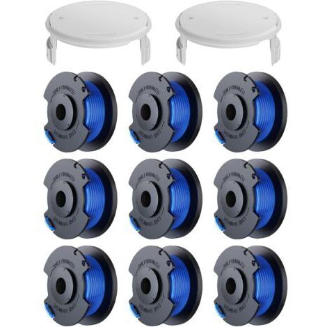 11 Pack Bobine Fil Coupe Bordure remplacements pour Ryobi One + AC14RL3A 18v 24v 40v Coupe Bordures, Bobine Ø 1,6mm, Longueur 30,17m (9 Bobine Fil Coupe Bordure,2 Couvercle)