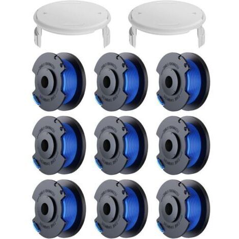 11 Pack Bobine Fil Coupe Bordure remplacements pour Ryobi One + AC14RL3A 18v 24v 40v Coupe Bordures, Bobine Ø 1,6mm, Longueur 30,17m (9 Bobine Fil Coupe Bordure,2 Couvercle),