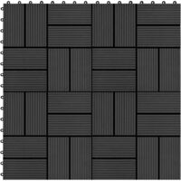 11 pcs Decking Tiles WPC 30x30 cm 1 sqm Black