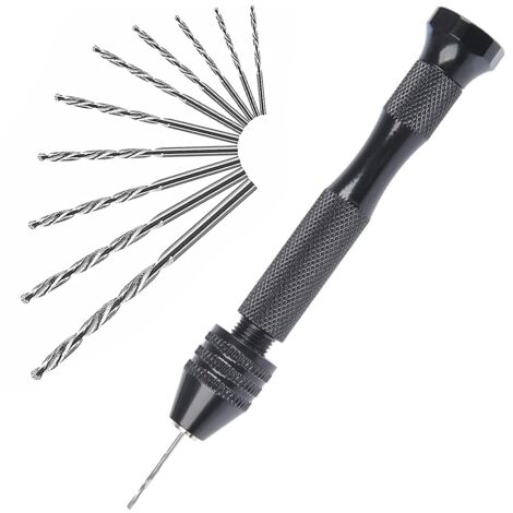 11 Pcs Perceuses à Main Hélicoïdales, Mini Perceuses à Main Professionnelles, Utilisées pour le Perçage de Bricolage, La Fabrication de Modèles, Perceuse à Main en Spirale Métallique (0,8-3,0 mm)
