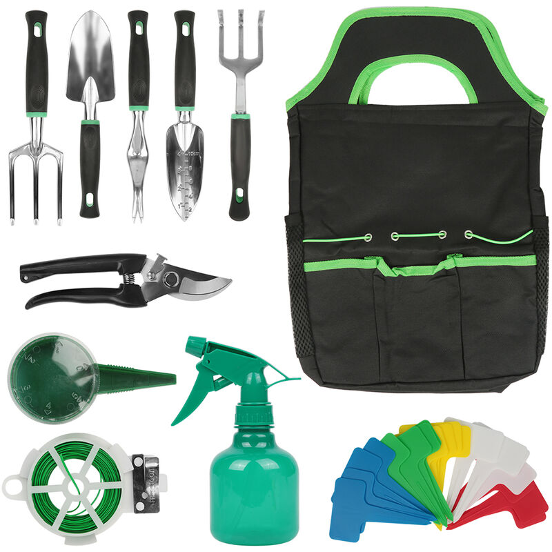 11 pièces Ensemble d'outils de jardin,Outil de jardin avec sac de rangement pour l'entretien du jardin