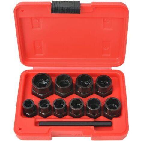 11 Piece Bolt Extractor Set for Damaged Bolts and Nuts Steel vidaXL