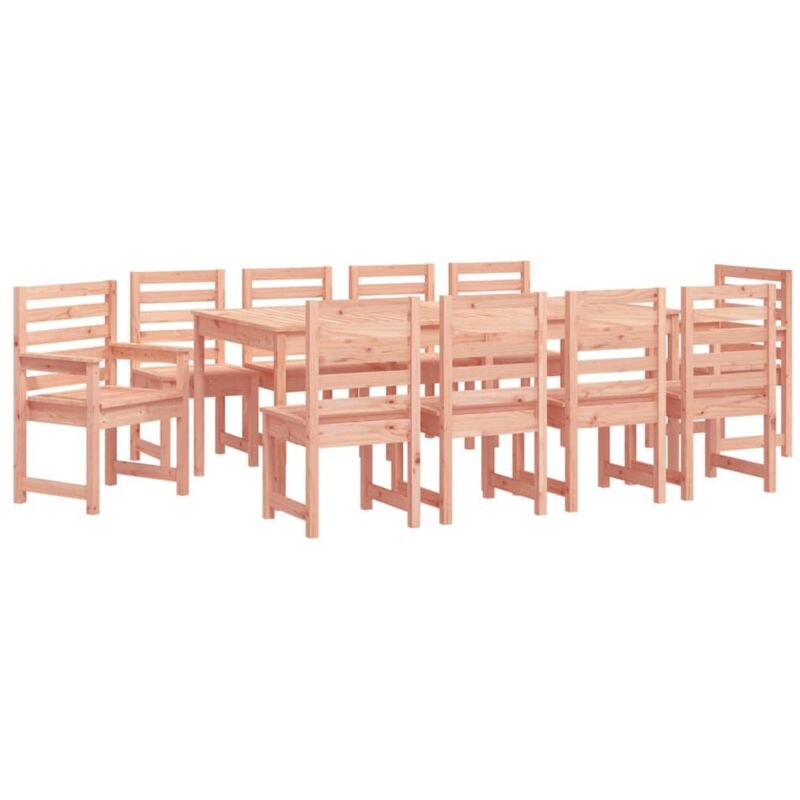 11 Piece Garden Dining Set Solid Wood Douglas Vidaxl