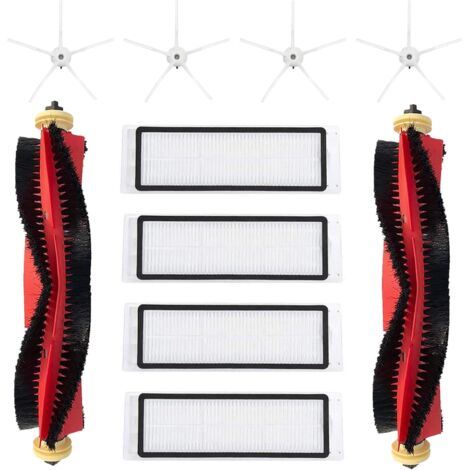 11 Pièces Accessoire, 2 Brosses Principales, 4 Filtres HEPA, 4 Brosses Latérales, Pour Roborock S5 Max S6