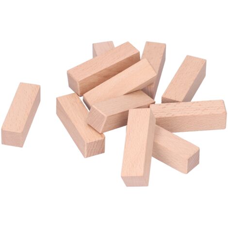 11 pièces Blocs de Sculpture en Hêtre Naturel Tampon Bois Brut Outil Taille 7x2x2cm pour Débutants et Experts Artisanat Bois
