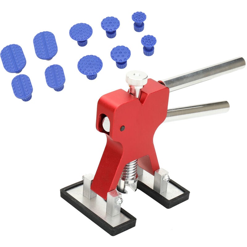 Asupermall - 11 Pieces Outil De Dessin D'Aspiration De Voitures Kit D'Outils De Reparation De Bosses Sans Peinture Costume D'Auto, Rouge