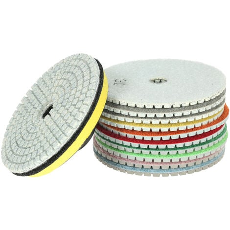 OWSOO 11 pièces Tampon de polissage,Tampons polissage diamant,Taille des grains 30/50/100/200/400/800/1500/3000/6000 + 1 x disque de ponçage M14