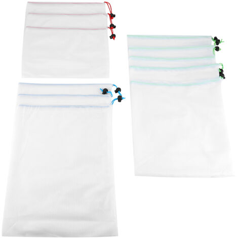 11 Sacs Filet Réutilisables pour Fruits Légumes, Rangement Jouets, Pochettes Courses