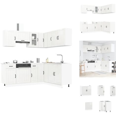 11-tlg. Küchenschrank-Set Kalmar Hochglanz-Weiß Holzwerkstoff - Küchenschrank-Set - Küchenschrank-Sets - Küchenzeile Einbauküche - Küchenschrank