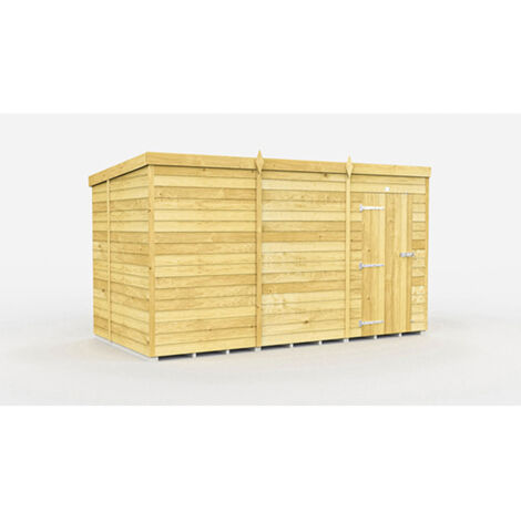 11 x 6 Feet Pent Shed - Single Door Without Windows - Wood - L178 x W329 x H201 cm