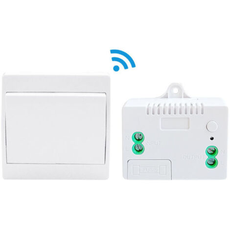 110-220V Interrupteur d'éclairage sans fil et kit de récepteur Interrupteur auto-alimenté Télécommande Luminaire- 1 interrupteur et 1 récepteur