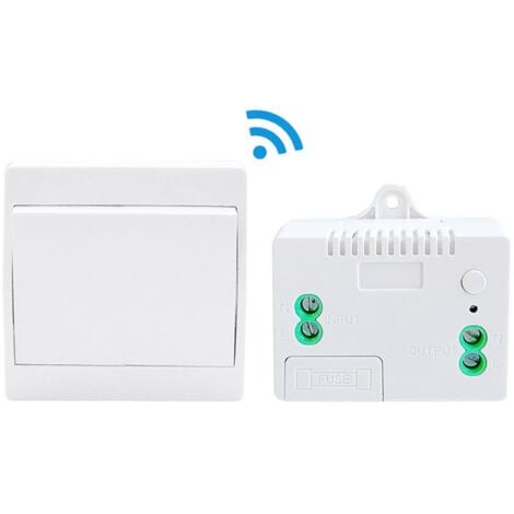 TONCHEAN 110-220V Wireless Light Switch and Receiver Kit Self-Powered Switch Remote Control Light Fixture- 1 Switch and 1 Receiver