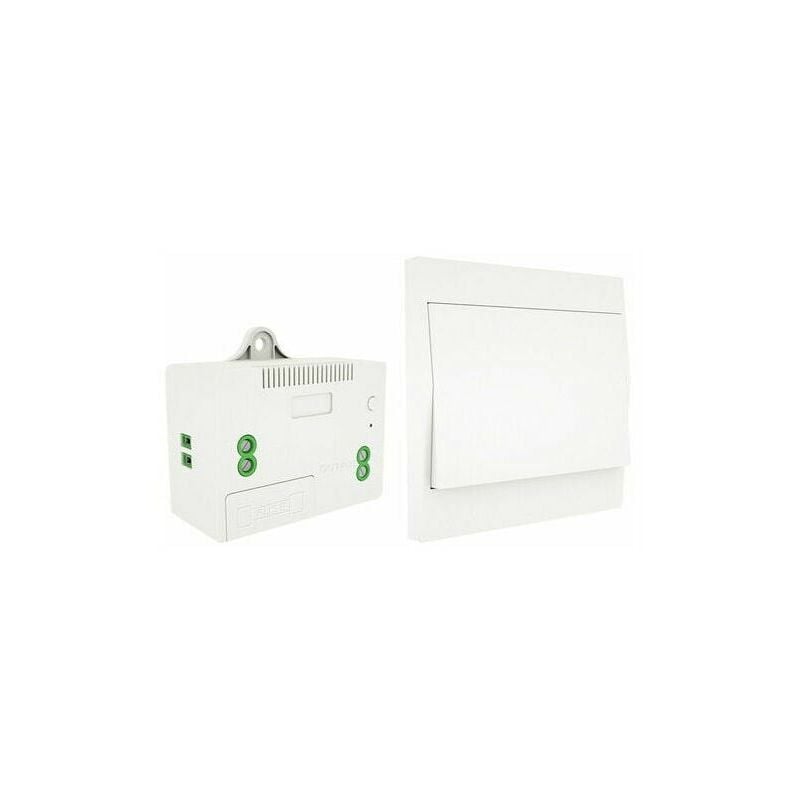 110-230V Interrupteur d'éclairage sans fil et kit de récepteur Interrupteur auto-alimenté Télécommande Luminaire, 1 interrupteur et 1 récepteur Fei Yu