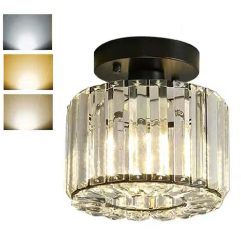 110-240 V, lustre en cristal noir clair tricolore – Plafonniers modernes semi-encastrés pour couloir, cuisine