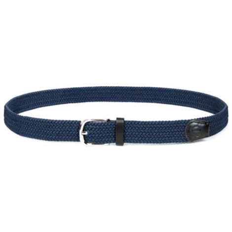 110 cm, Nero: Cintura in tessuto intrecciato elasticizzato da uomo modello Rey