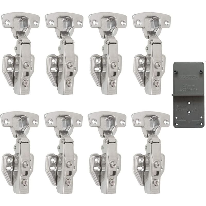 110 Degré Complètement Recouvrante Charnieres avec Amortisseur Intégré Mécanisme de Fermeture Automatique Charnière pour Armoires de Porte Cuisine