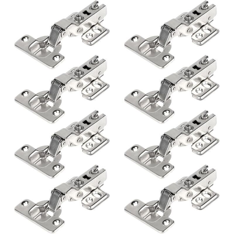 110 Degree Full Overlay 35mm Soft Close Hinges with Hydraulic Damper, Self-Closing Hinge for Kitchen Door Cabinets, 8 Pcs