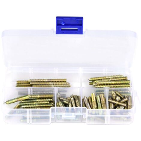 110 pièces Boulon à Double Extrémité M4 pour Assemblage de Meubles et Travail du Bois, Fixation Raccord