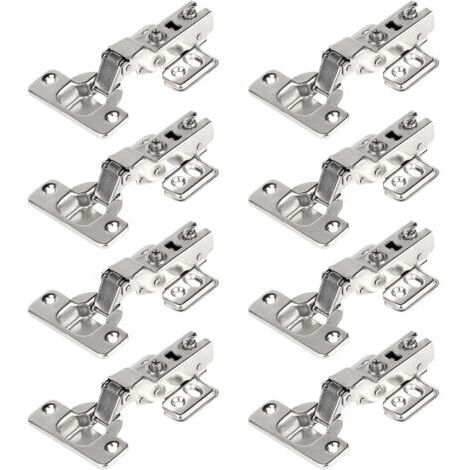 110°-Vollauszugscharniere, 35 mm, Soft-Close-Funktion mit hydraulischem Dämpfer, selbstschließende Scharniere für Küchenschranktüren, 8 Stück