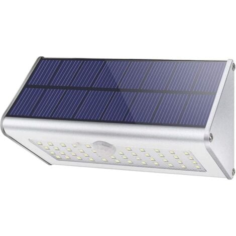 LITZEE 1100 Lm 46 LED 4500mAh, applique murale solaire extérieure, coque en alliage d'aluminium, détecteur de mouvement, veilleuse étanche sans fil, 4 modes intelligents (lumière blanche)