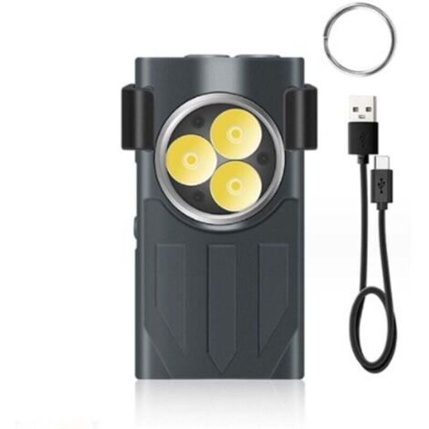 1100 Lumens Mini Lampe de Poche EDC Rechargeable, Base Magnétique et Clip, Petite Lampe Torche LED Ultra Puissante pour L'extérieur, Les Urgences, C