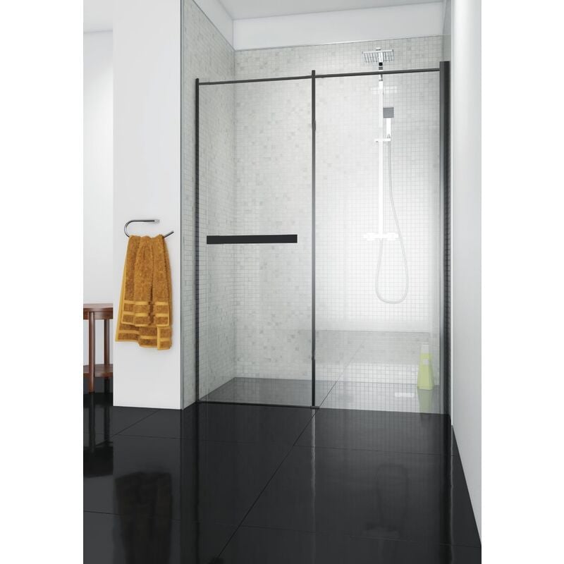 1300mm Black Profile Pivot Shower Door 8mm Glass