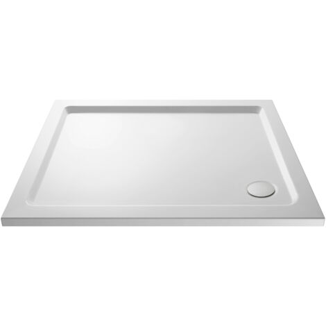 1100mm x 800mm Premium Rectangular Shower Tray, Gloss White - Durable Low Profile Stone Resin Base by Balterley