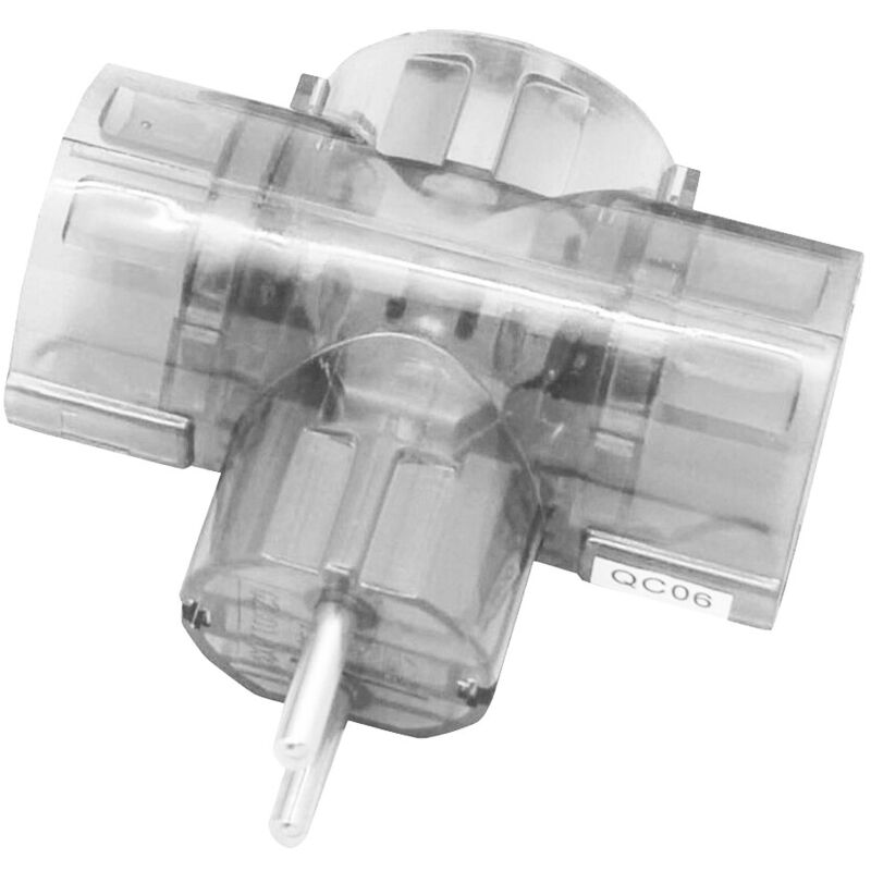 

Adaptador triple TTL transparente 250V 16A (F-Bright 1101069-T/B) (Blíster)