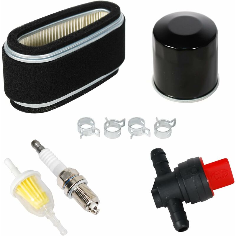 11013-2110 Filtre à air avec pré-filtre 49065-7010 Filtre à huile Filtre à carburant Valve d'arrêt Kit de tuning pour Kawasaki FC420 14 hp Moteur