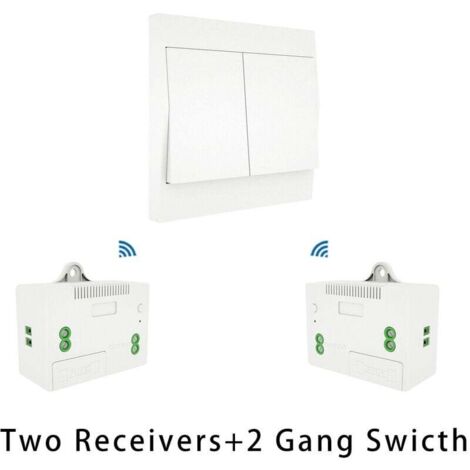 110–230 V kabelloses Lichtschalter- und Empfänger-Set, selbstversorgende Schalter-Fernbedienungsleuchte, 1 Schalter und 2 Empfänger – 1 Schalter und 2 Empfänger