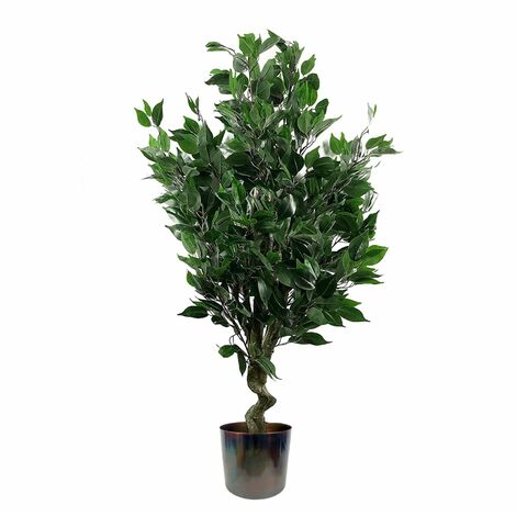 110cm Leaf Realistic Artificial Ficus Tree / Plant Multicolour Planter
