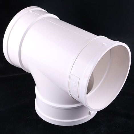 Ø110mm 3 Way Splitter Duct Connector (90 Degree) xd - Round Duct Connector - Extractor Fan - Dryer Vent Tee - Ø11cm White ABS Plastic.