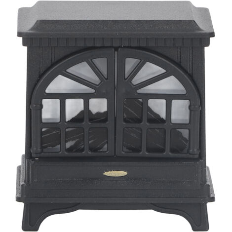 1:12 Caminetto per casa delle bambole Mini accessori decorativi per mobili in miniatura in plastica Nero